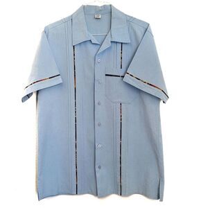Button Up Blue Shirt Short Sleeve Size 40